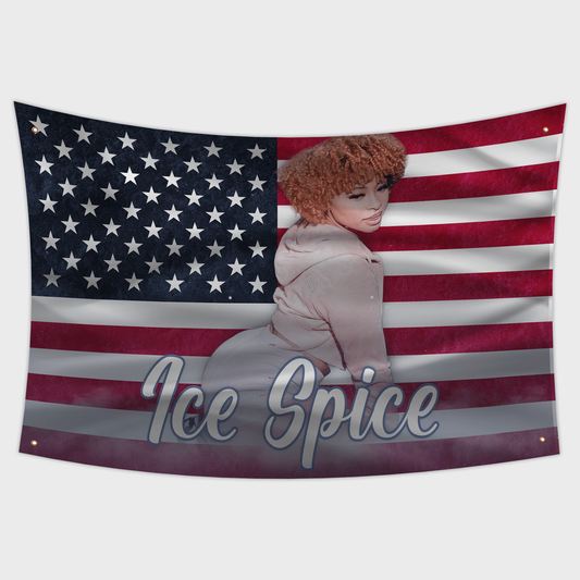 Ice Spice Twerking Flag  Hot Sexy Tapestry 3x5ft For Dorm Rooms