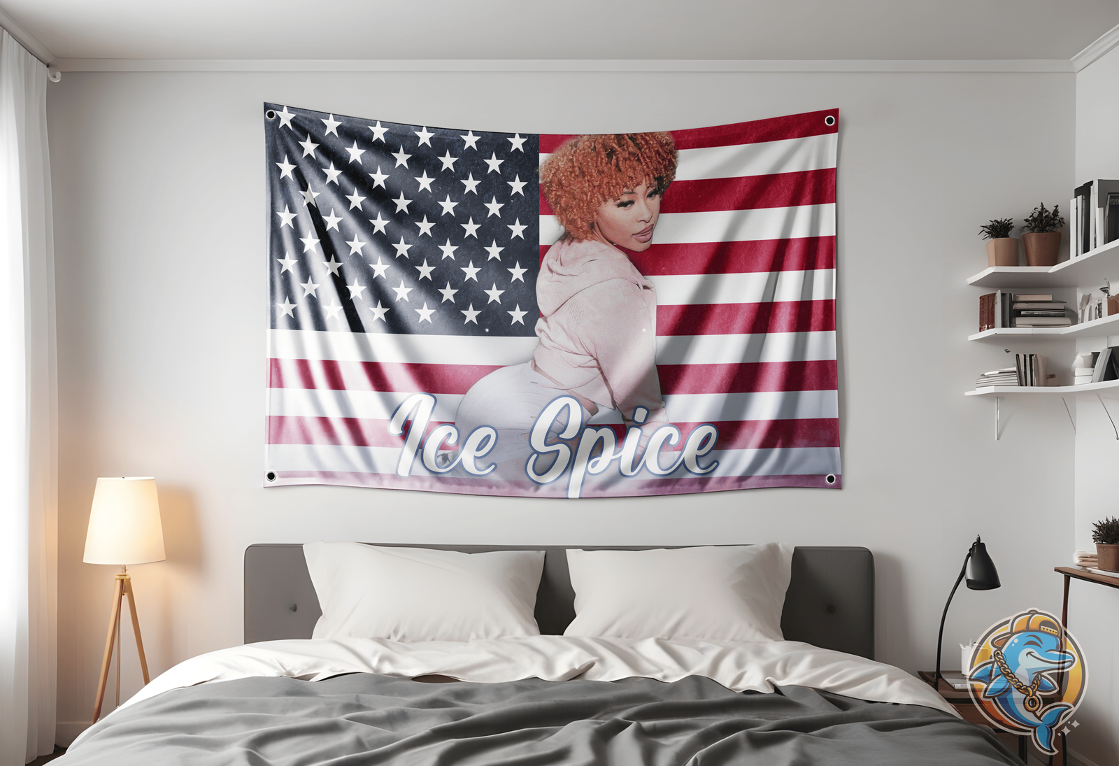 Ice Spice Twerking Flag  Hot Sexy Tapestry 3x5ft For Dorm Rooms