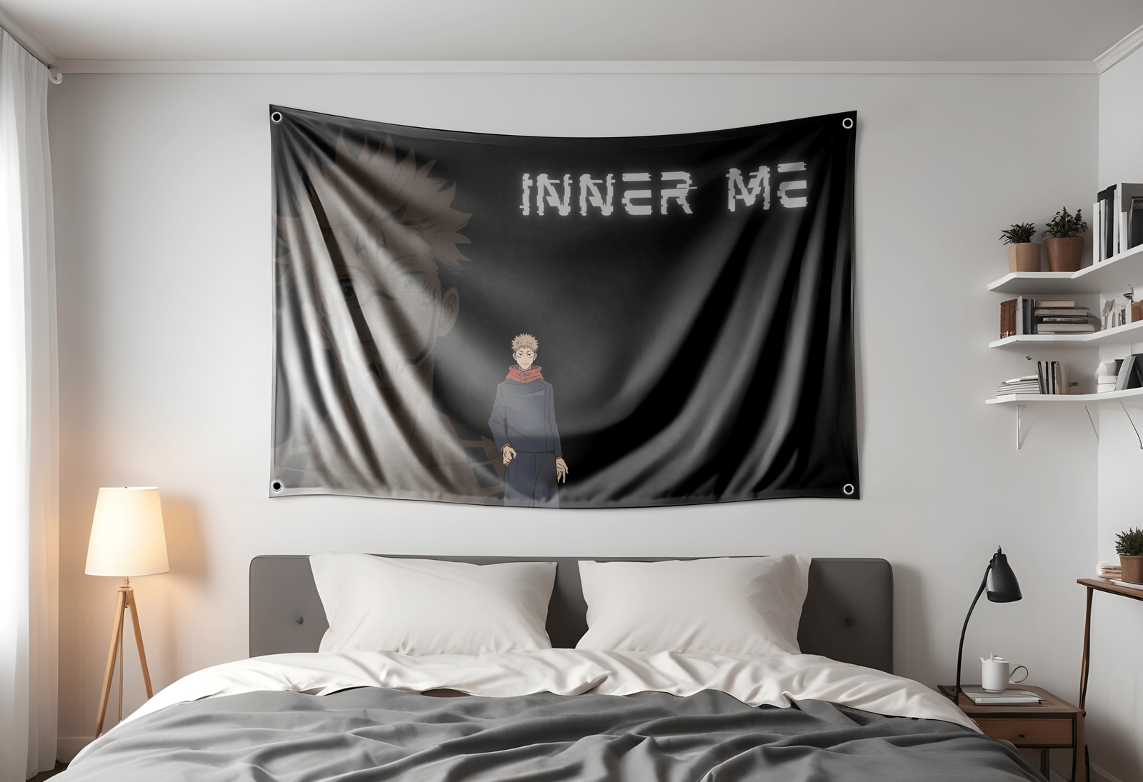 Jututsu Kaisen Flag | Itadori & Sukuna "Inner Me" Flag 3x5ft Anime Flag Tapestry