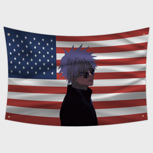 Satoro Gojo Flag | Jujutsu Kaisen Anime Tapestry | Anime Flag College 3x5 Decor