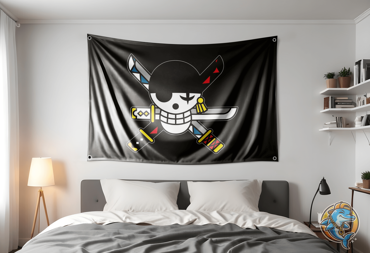 Zoro Jolly Roger Flag 3x5ft One Piece Anime Flag Tapestry