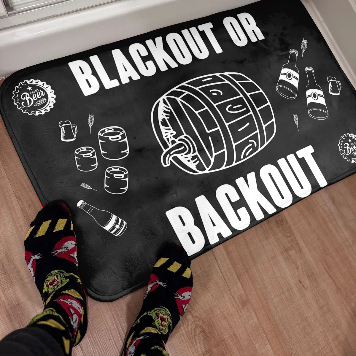 Blackout or Backout" Party Rug – The Ultimate Bathmat Floor Mat