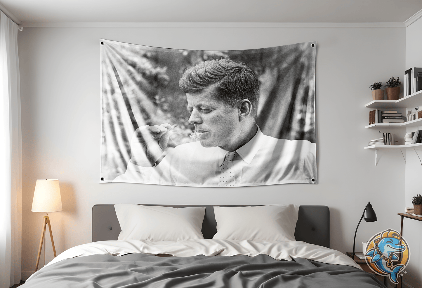JFK Smoking Flag Hung Up