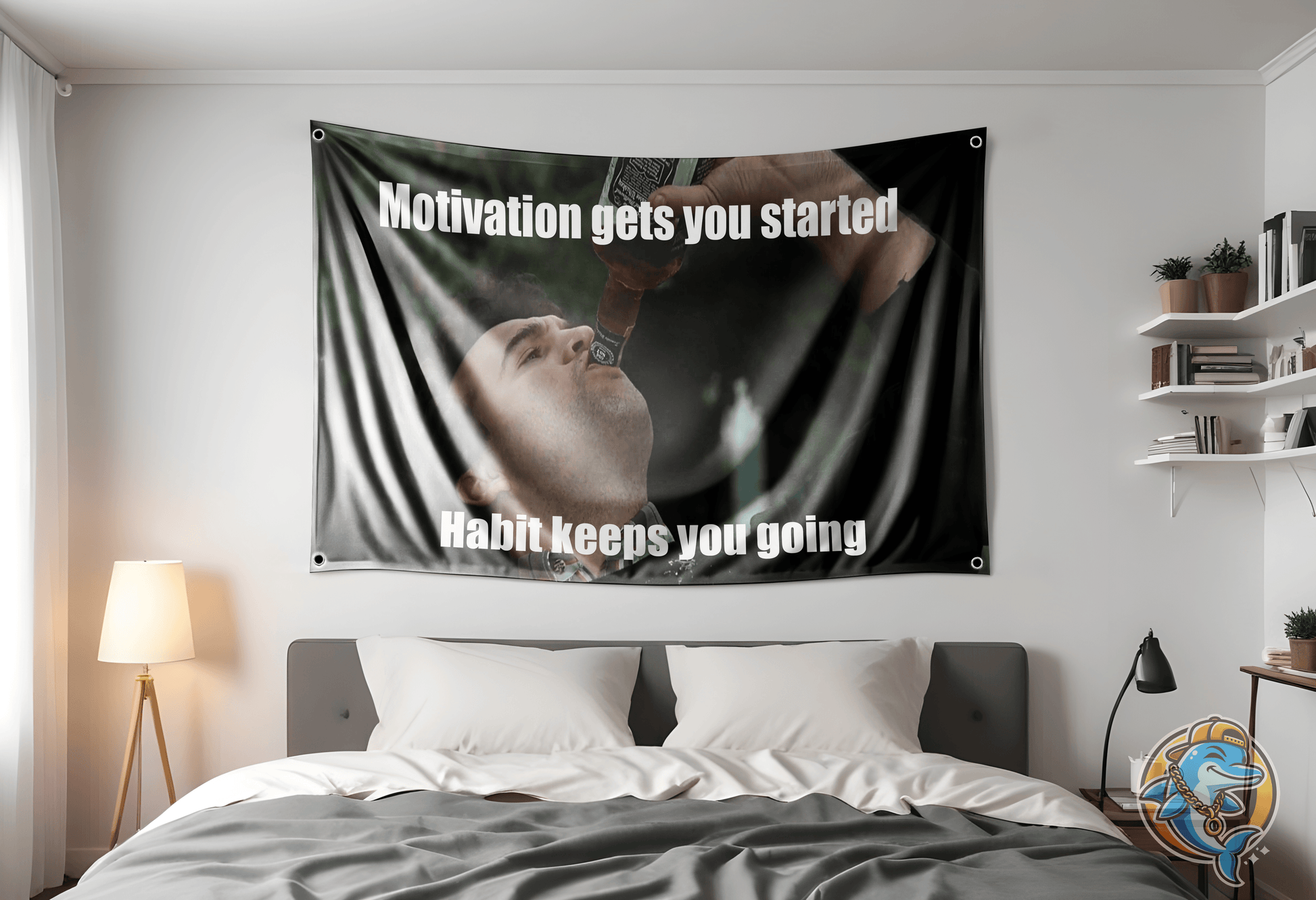 Drinking Meme Flag Hung Up in room