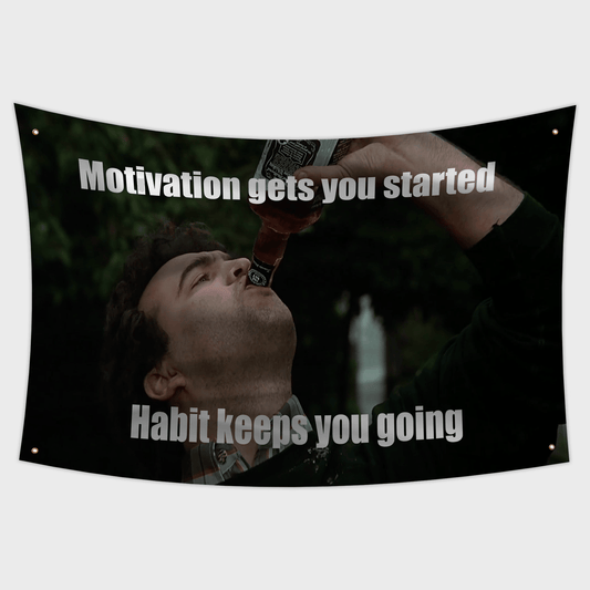 Drinking Meme Flag with a man drinking bottoms up, straight out of bottle