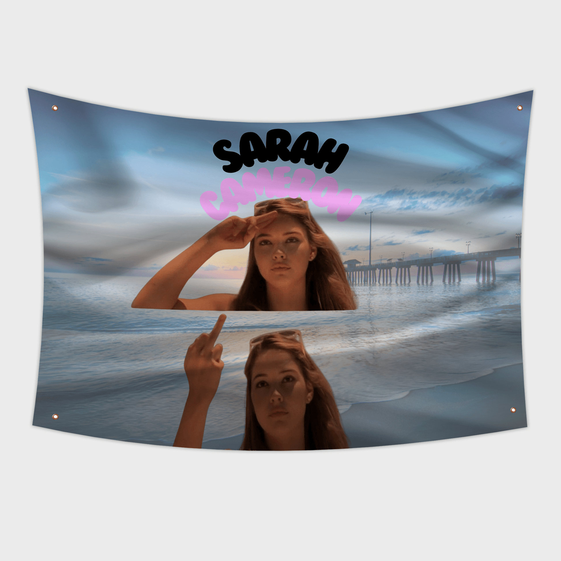 Sarah Cameron outer banks middle finger meme flag