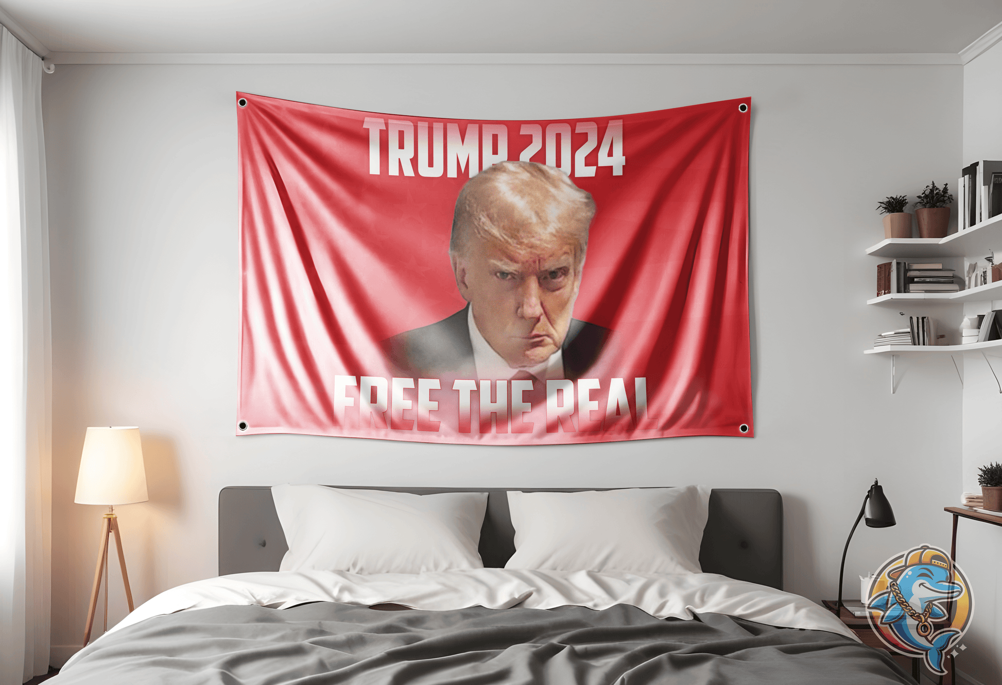 Donald Trump Flag Hung Up In A Dorm Room