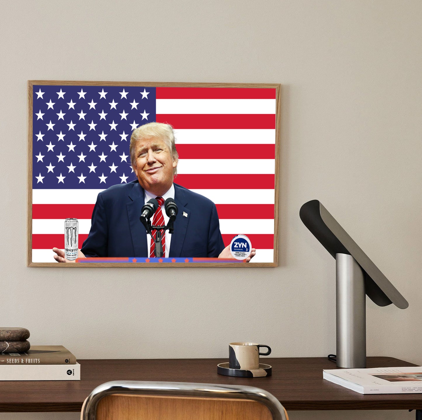 Trump White Monster + Zyn Poster | Viral Meme Print