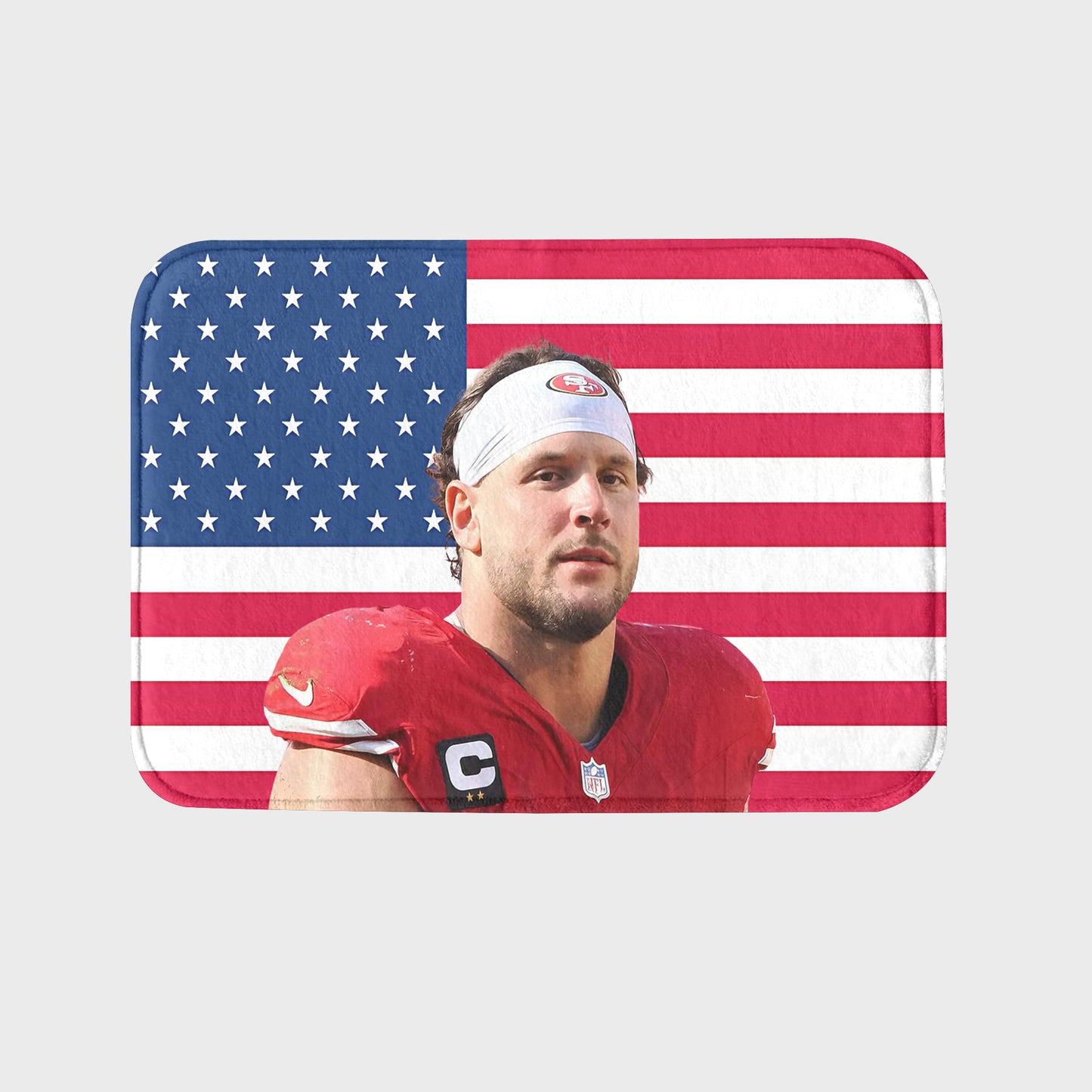 Nick Bosa 49er's American Flag Rug