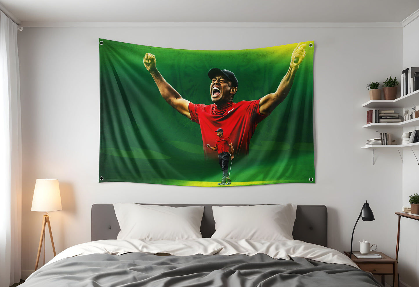 Tiger Woods Victory Flag | Golfing Masters Tapestry