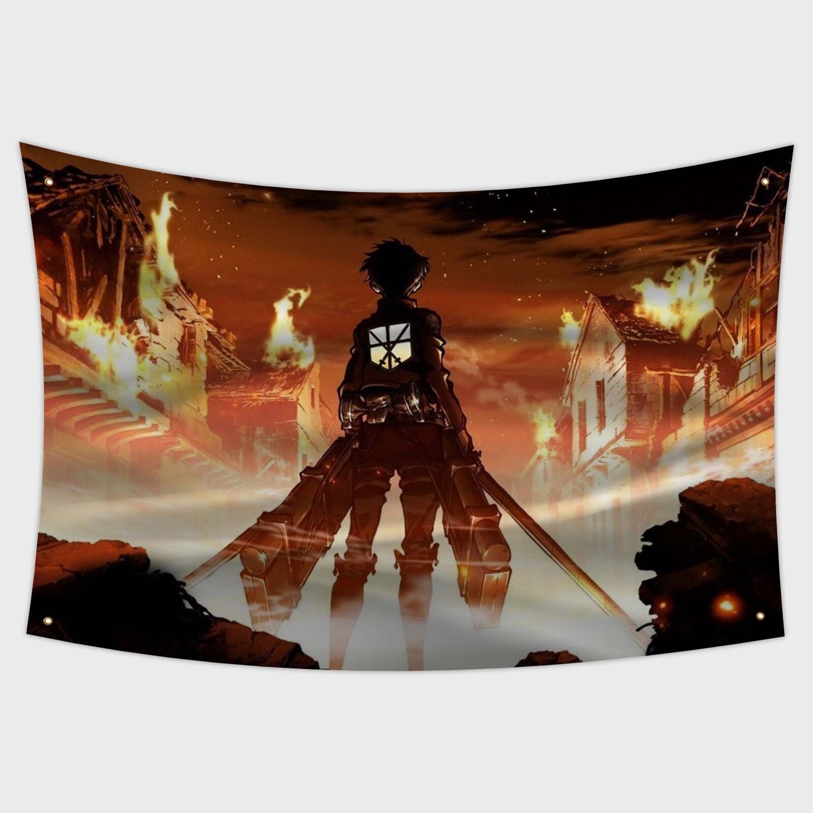 Eren Yeager Attack on Titan Flag | Custom 3x5 Feet TV Show Tapestry Design