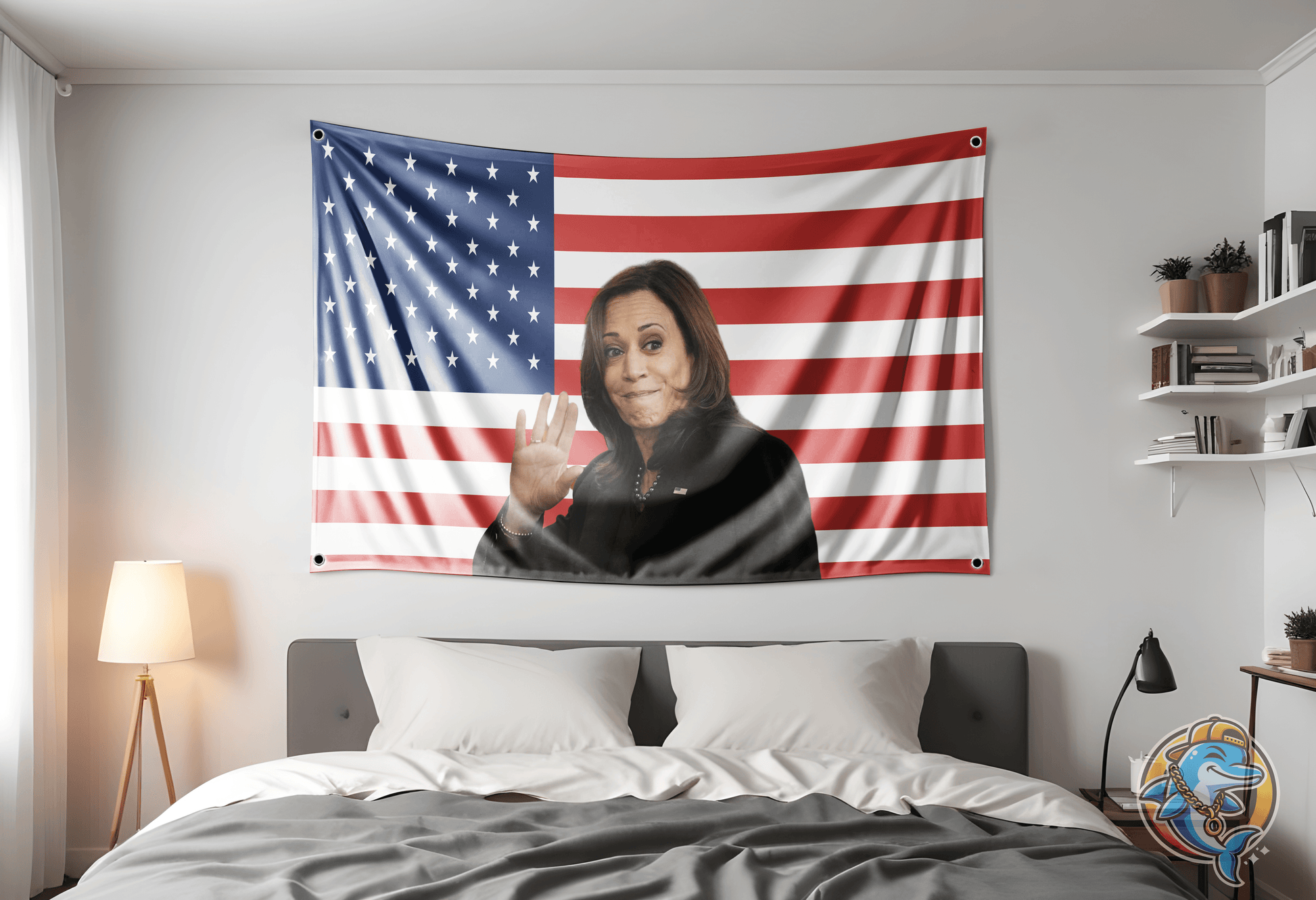 Kamala Harris 2024 Flag Hung Up 