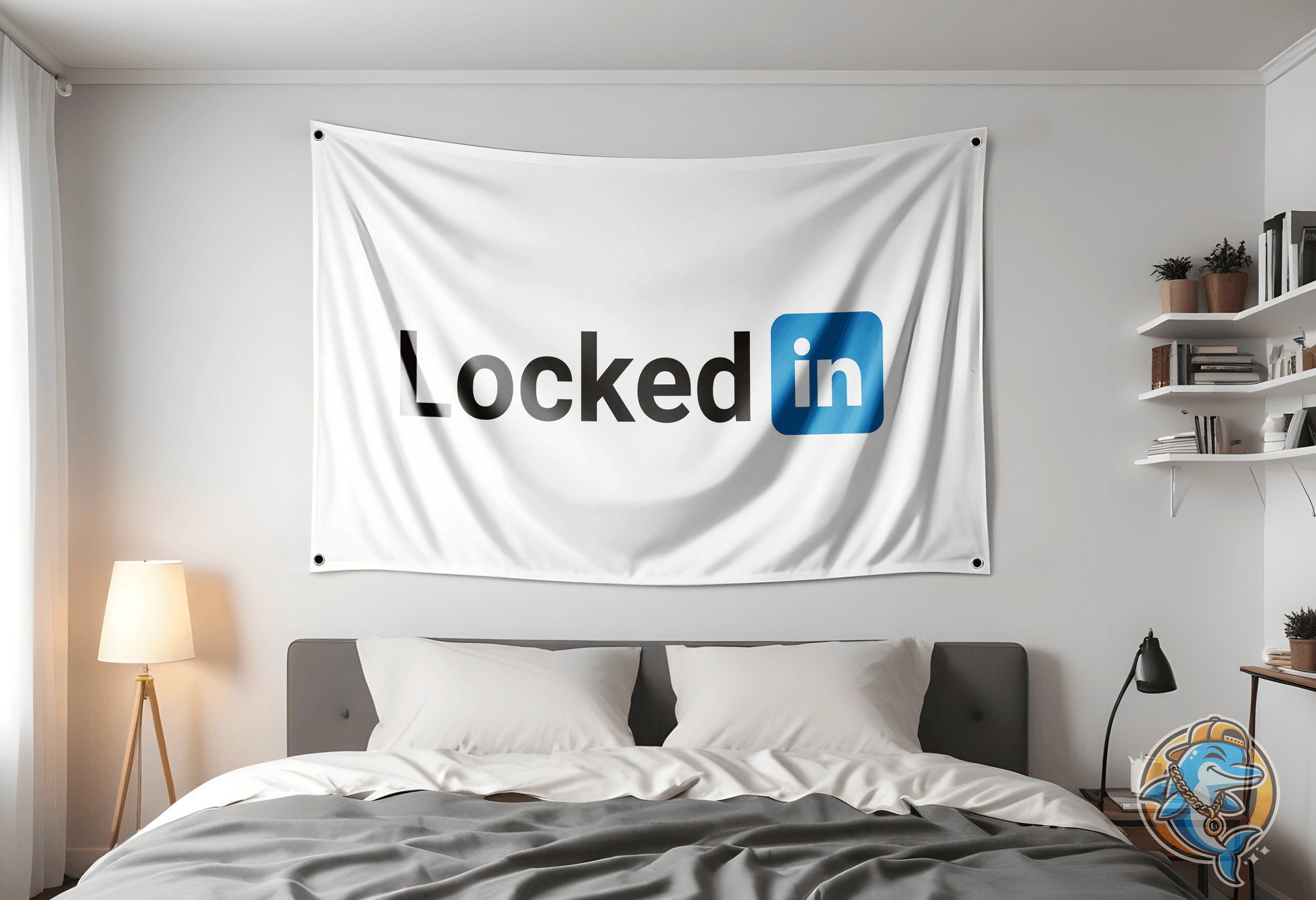 Funny LinkedIn Flag Hung Up