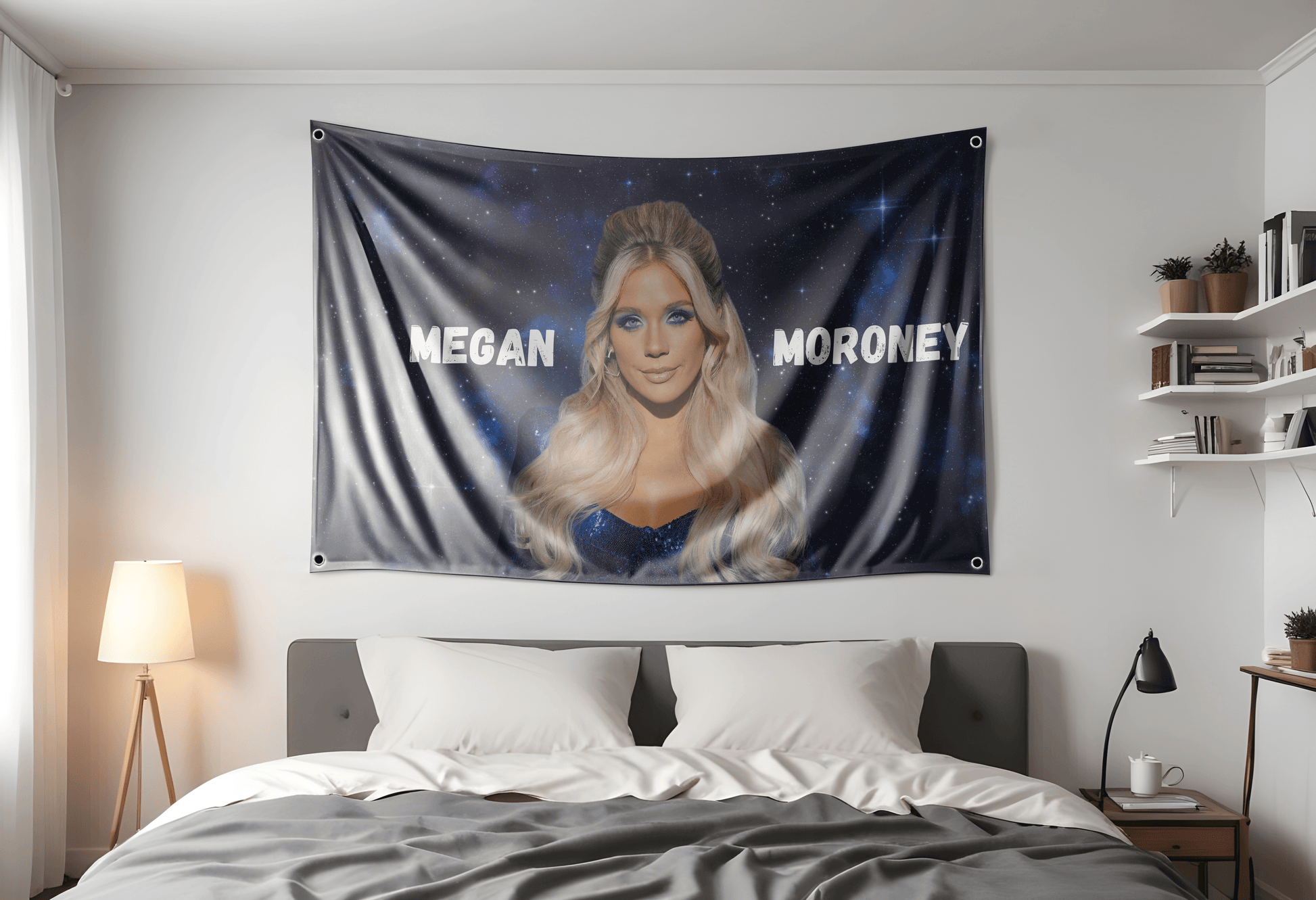 Megan Moroney Flag 3x5ft with her face and the text "Megan Moroney" Hung Up