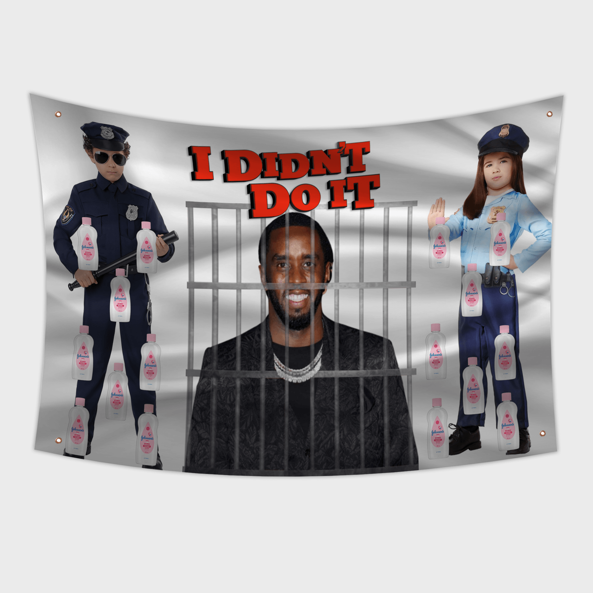 P Diddy Behind Bars Meme Flag saying I didn't do it