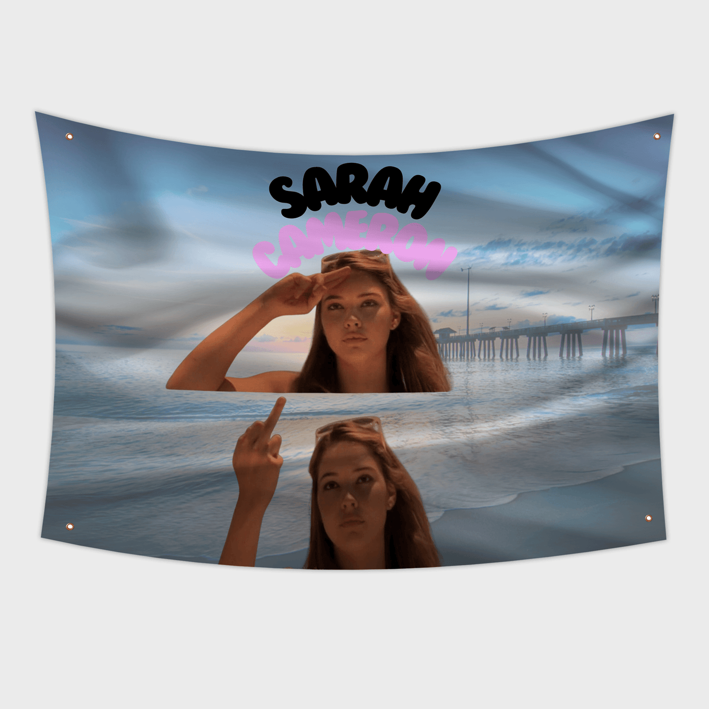 Sarah Cameron outer banks middle finger meme flag