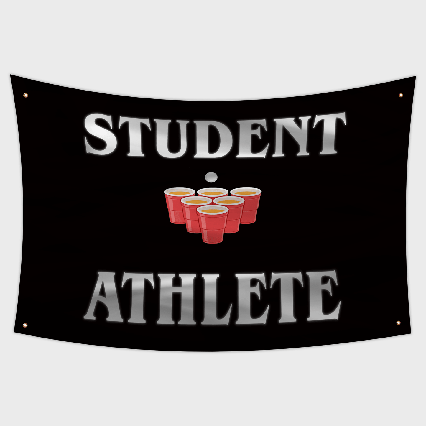 Student Athlete Beer Pong Flag with the text "Student Athlete" on it.