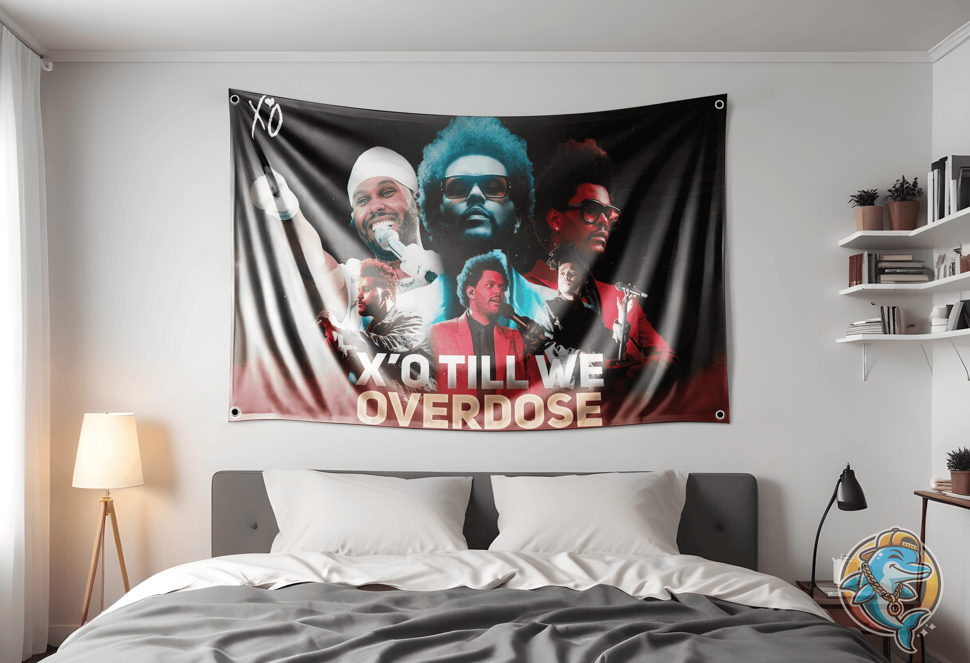 The Weeknd Flag Hung Up In A Dorm Room