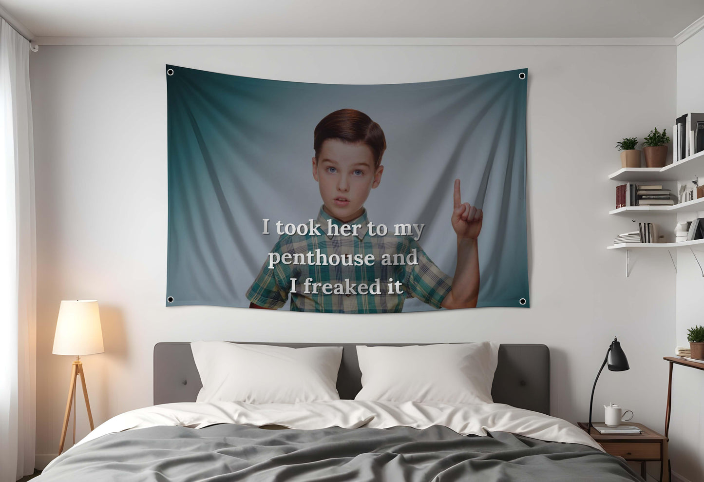 Young Sheldon Flag Hung Up in Room