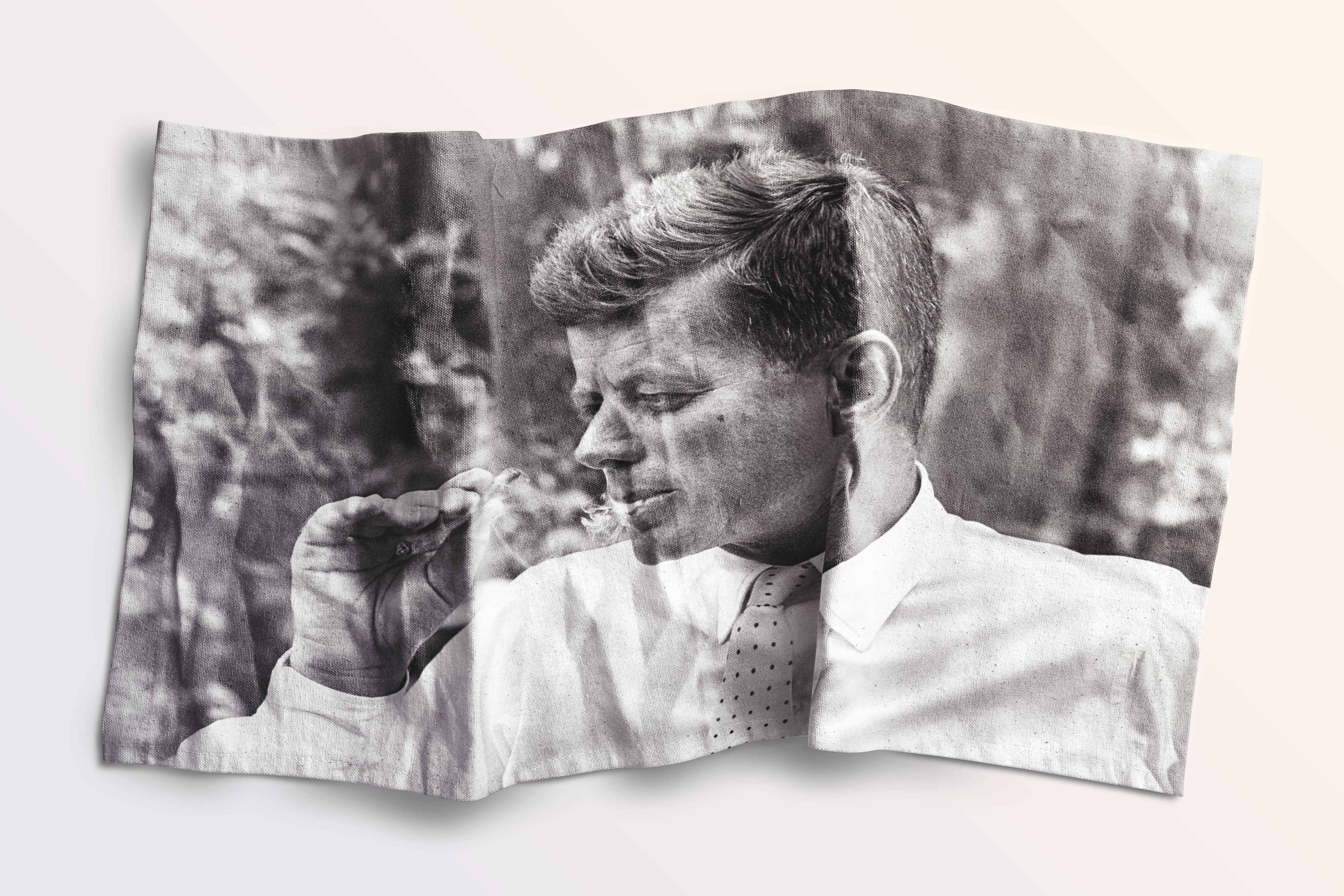 JFK Smoking Flag Tapestry Funny Flag Banner for Man Cave Room