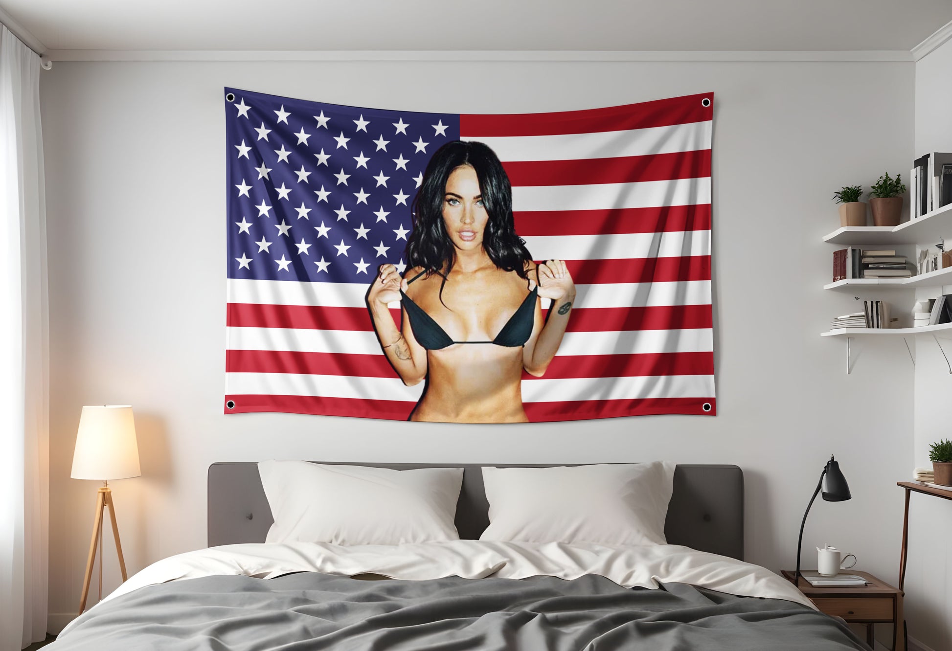 Prime Megan Fox American Flag Hung Up