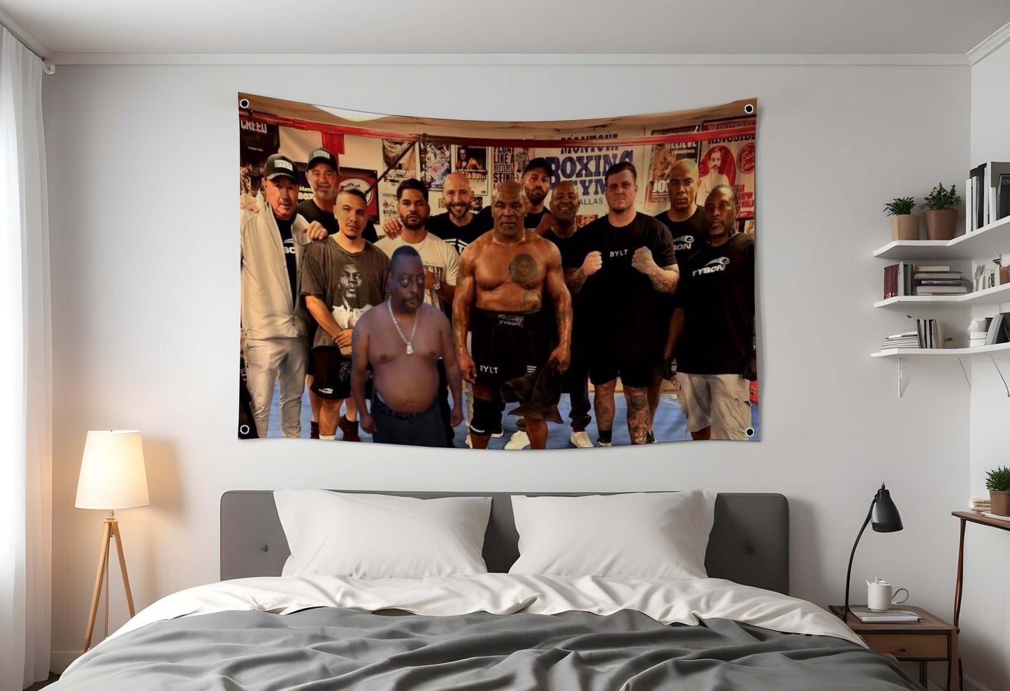 Mike Tyson Flag, Beetlejuice Flag hung up in a dorm room