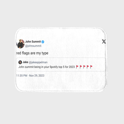 John Summit Tweet Rug – "Red Flags Are My Type"