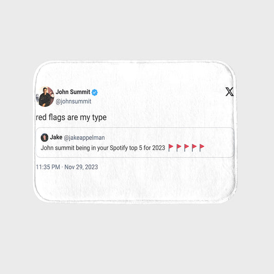 John Summit Tweet Rug – "Red Flags Are My Type"