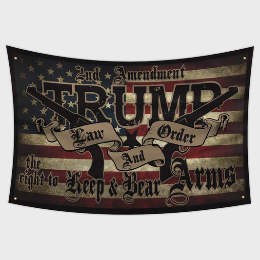 Trump Law & Order 2nd Amendment 2024 President Flag USA America 3x5 Feet MAGA